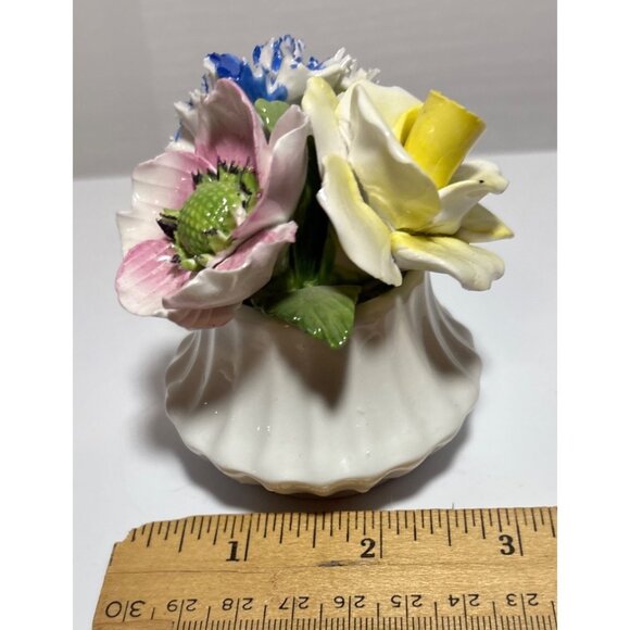 Radnor Bone China Floral Arrangement Blue Pink Yellow 3" - Picture 4 of 6